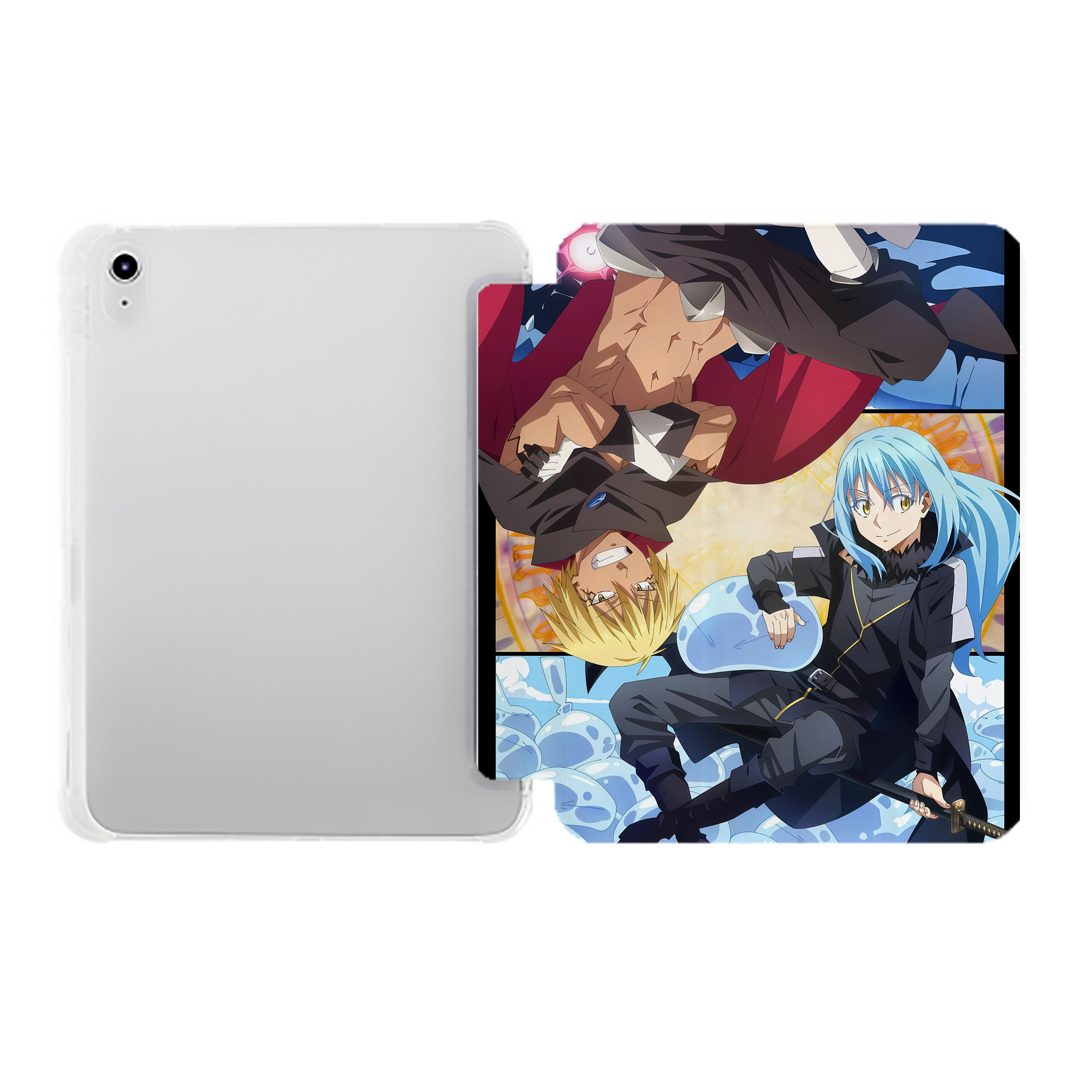 （画像用） 転スラ Regarding Reincarnated to Slime IPad ケース ペン収納付き 三つ折りスタンド PUレザー×シリコン 対応機種9.5/10.5/10.9インチ